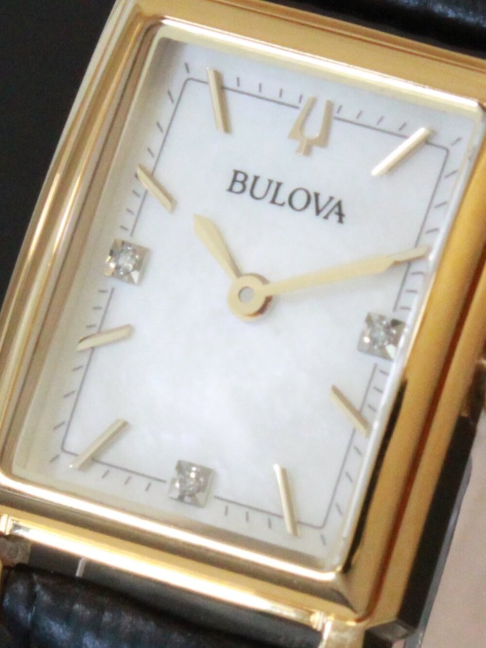 Bulova Ladies Sutton Classic Watch Diamond Accents MOP Dial Black Leather 21mm - Picture 11 of 11